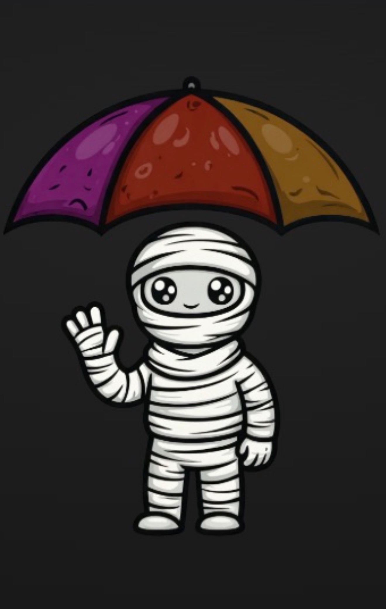 Mummy Under the Umbrella mascot